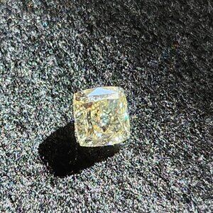 1.98 carat Fancy Light Yellow Lab Diamond Square Cushion Modified Brilliant